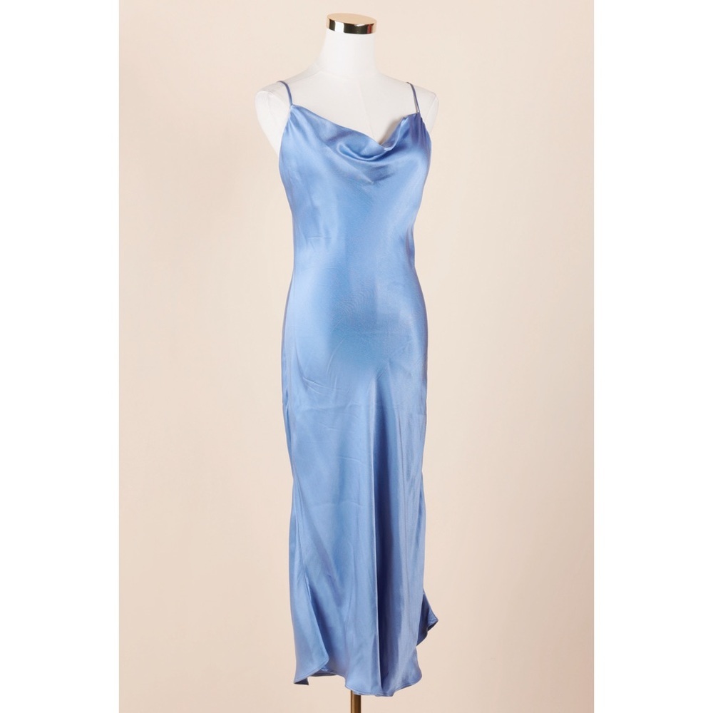 Sz S Lola Grace Silky Soft Maxi Slip Sleeveless Dress In Cinderella Blue GUC
